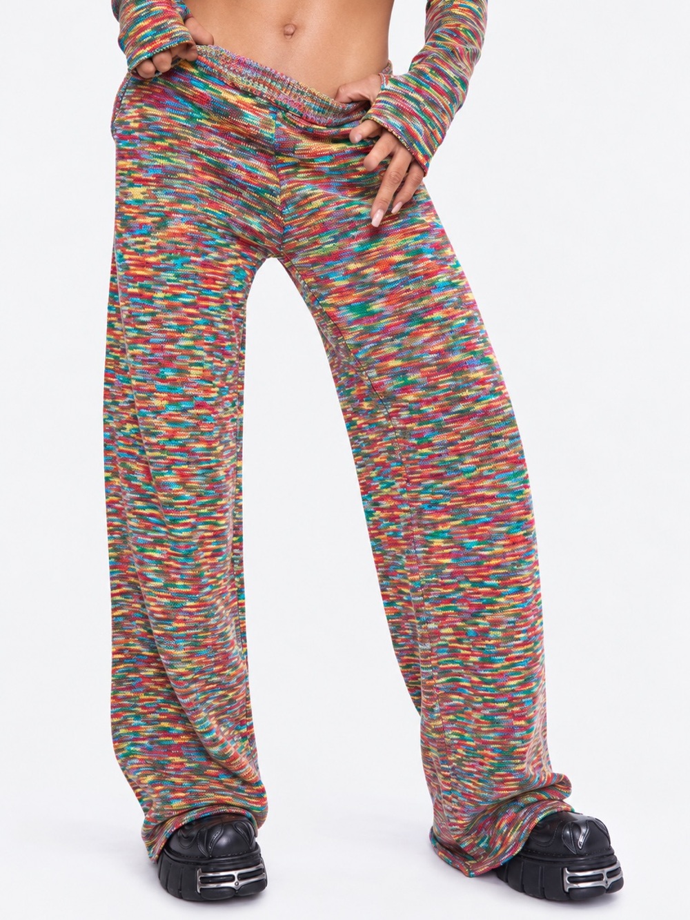Jaded lndn $115 wide leg knit low rise pants fit big